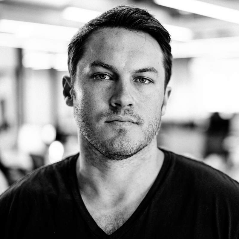 Marc Lewis, black-and-white portrait